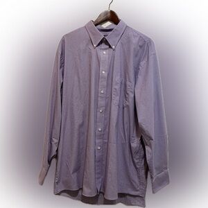 Chaps Comfort Stretch Regular Fit Purple Checkered Men’s Dress Shirt Size 2XL